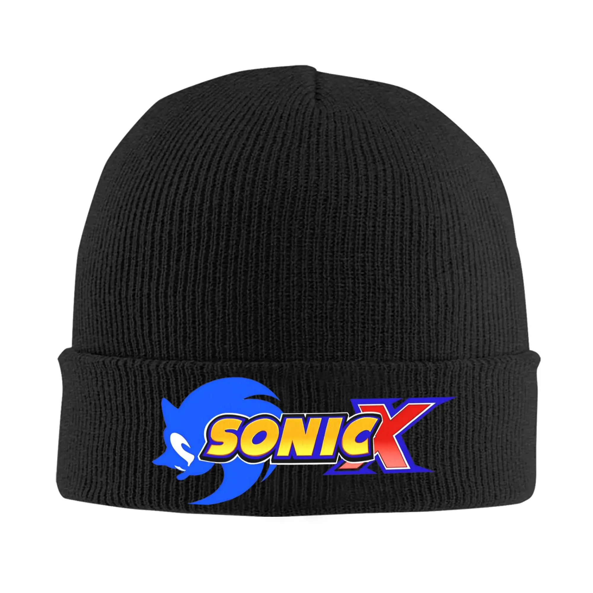 S-Sonic Retro Game Cartoon Knitted Hat  Beanie Hats Hippie Thermal Elastic Men Women Bonnet Hats Winter Graphic Retro Caps