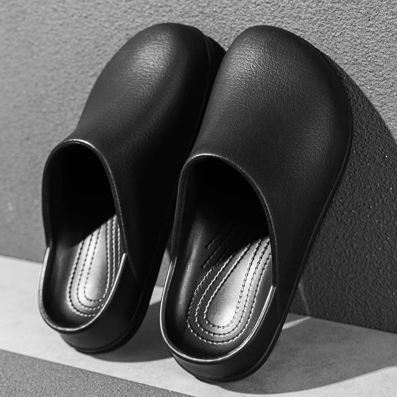 

Chef Shoes For Men Waterproof Slippers Rubber Sandals Half Shoes Clogs Garden footwear Closed toe Restaurant Working Beach