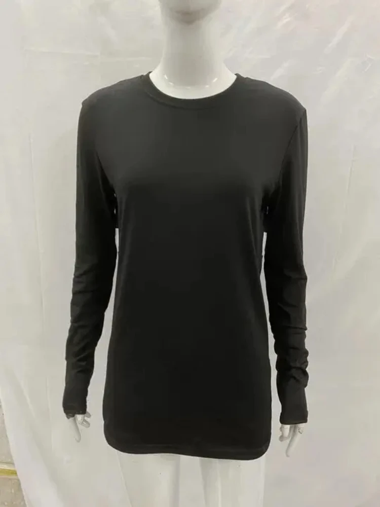 

Women's Harajuku Aesthetics Punk Retro Slim Spicy Girl Top European And American Fashion Cross Patch Design Long Sleeved T-shirt