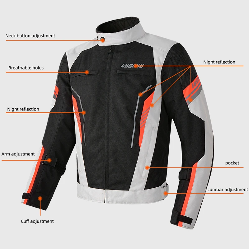 LYSCHY Motocross Jacket Pants Set Motorcycle Jacket Men Winter Waterproof Warm Anti-fall Windproof Rally Suit Riding Clothing