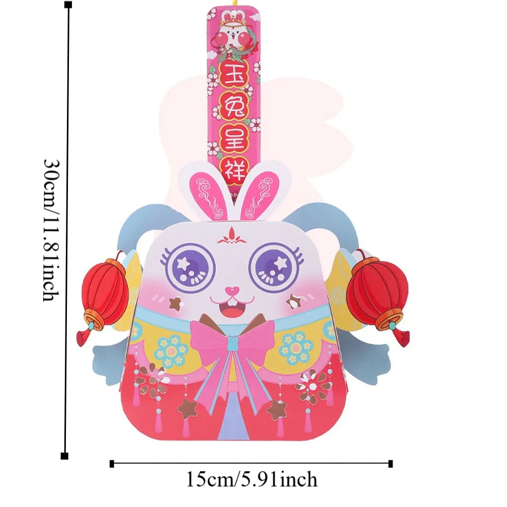 Lanterne de lapin pour enfants, Festival de mi-automne, matériel fait à la main, lanterne portative scintillante, lanterne d'éclairage de dessin animé chinois