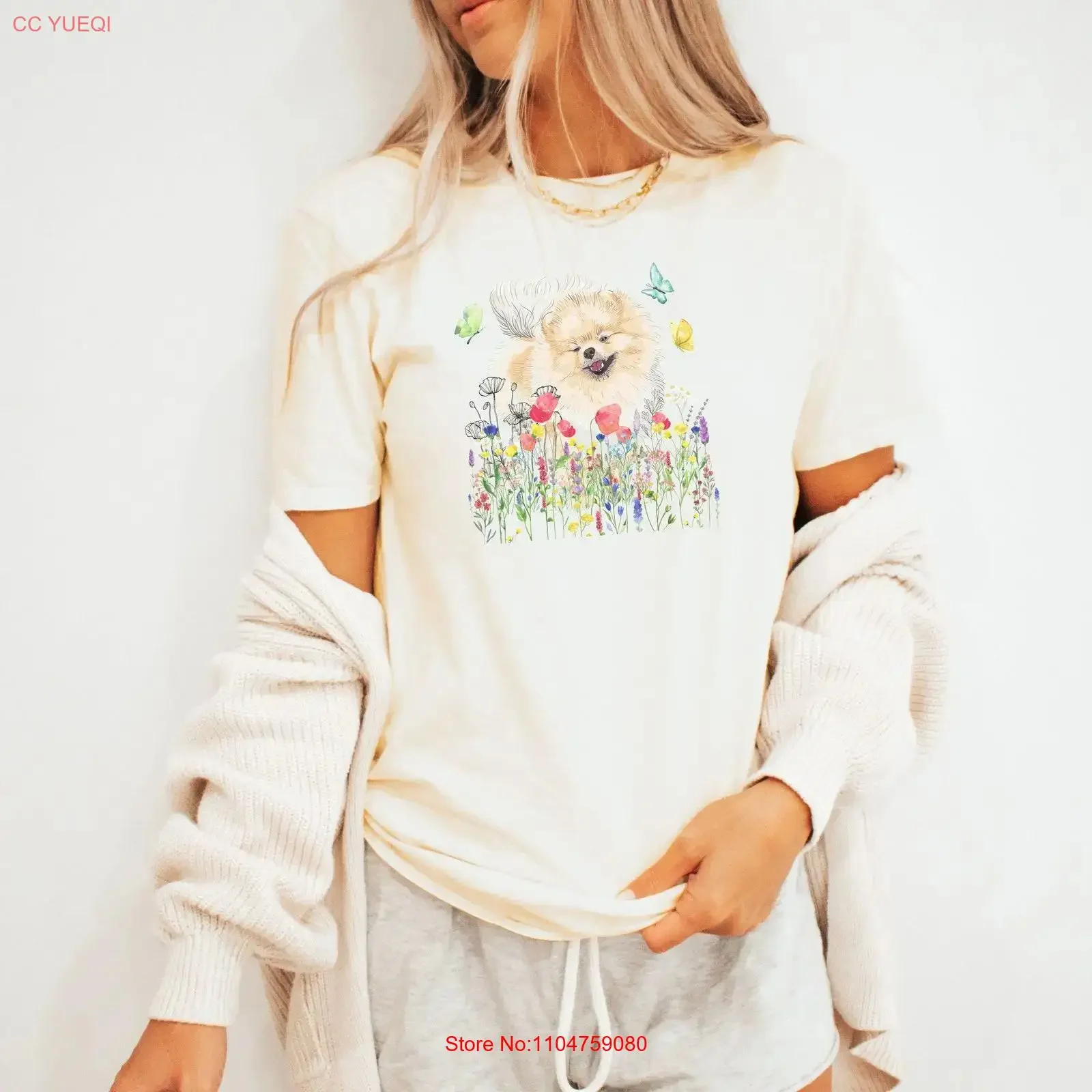 Cute Pomeranian Mom T Shirt Pom Dog Breed Mothers Day for Lovers Boho Owner s Show Merch Crewneck Fit vintage Washed fashion