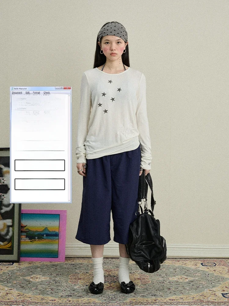 

Achihara Sun Protection Star Print Long Sve T-irt Women's Casual Faion Base Layer irt Sweat ng UV Protection