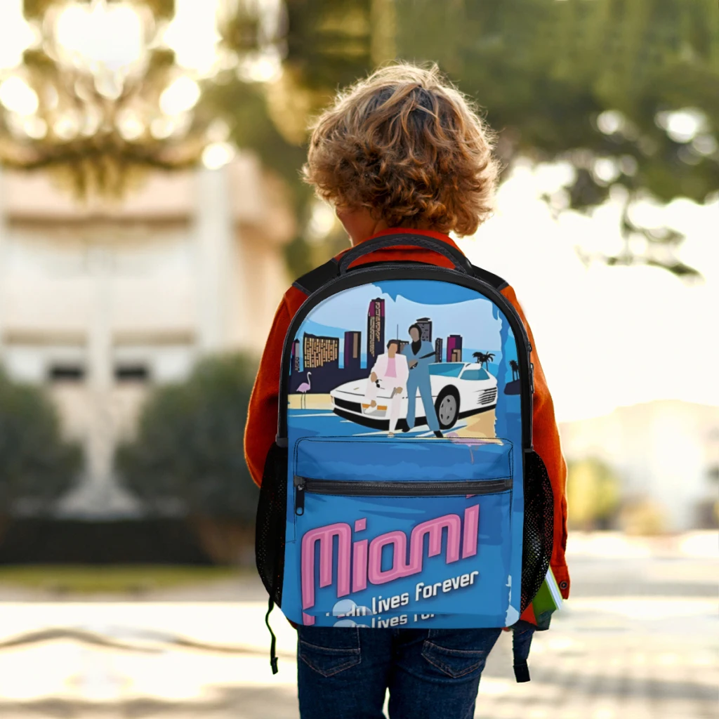 Miami New Female Fashion kids High Capacity Waterproof College Backpack Trendy Girls Laptop School Bags 17inch ﻿ ﻿