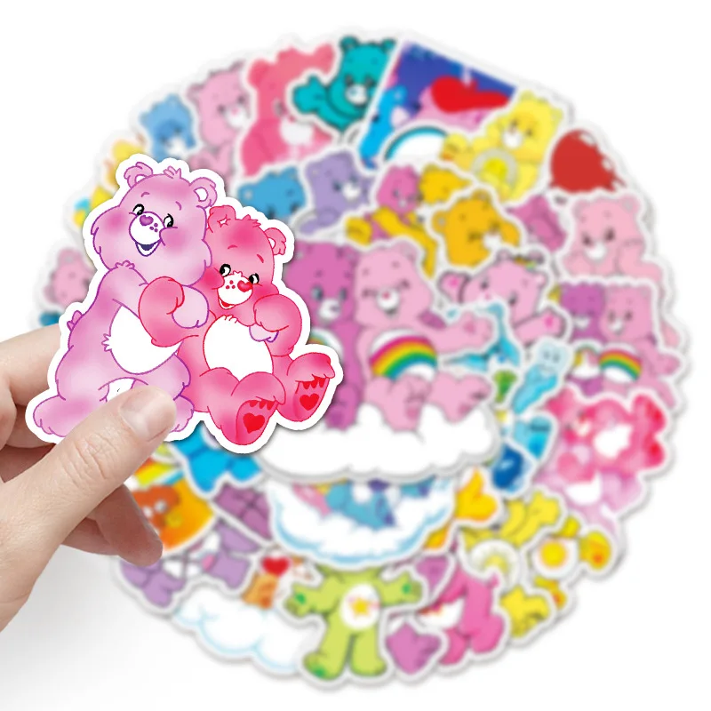 50pcs The Care Bears Cute Bear Cartoon Animation Graffiti Sticker Water Cup Laptop Luggage Desktop Stationery Decorative Sticker