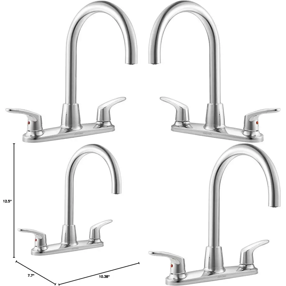 

Кухонный смеситель с двумя ручками и высоким изливом, полированное хромирование
