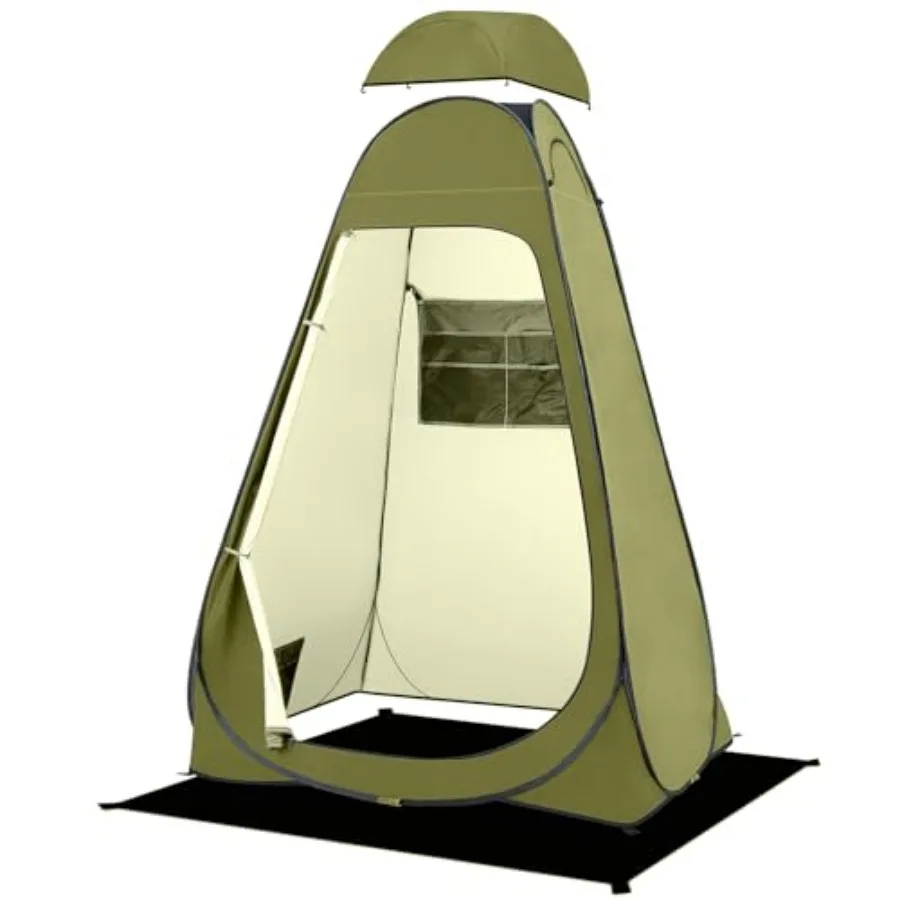 

Pop Up Shower Tent, Portable Privacy Camping Changing Tent, Camp Toilet Bathroom Pod with Rain Shelter and Windows, UPF 50+ and
