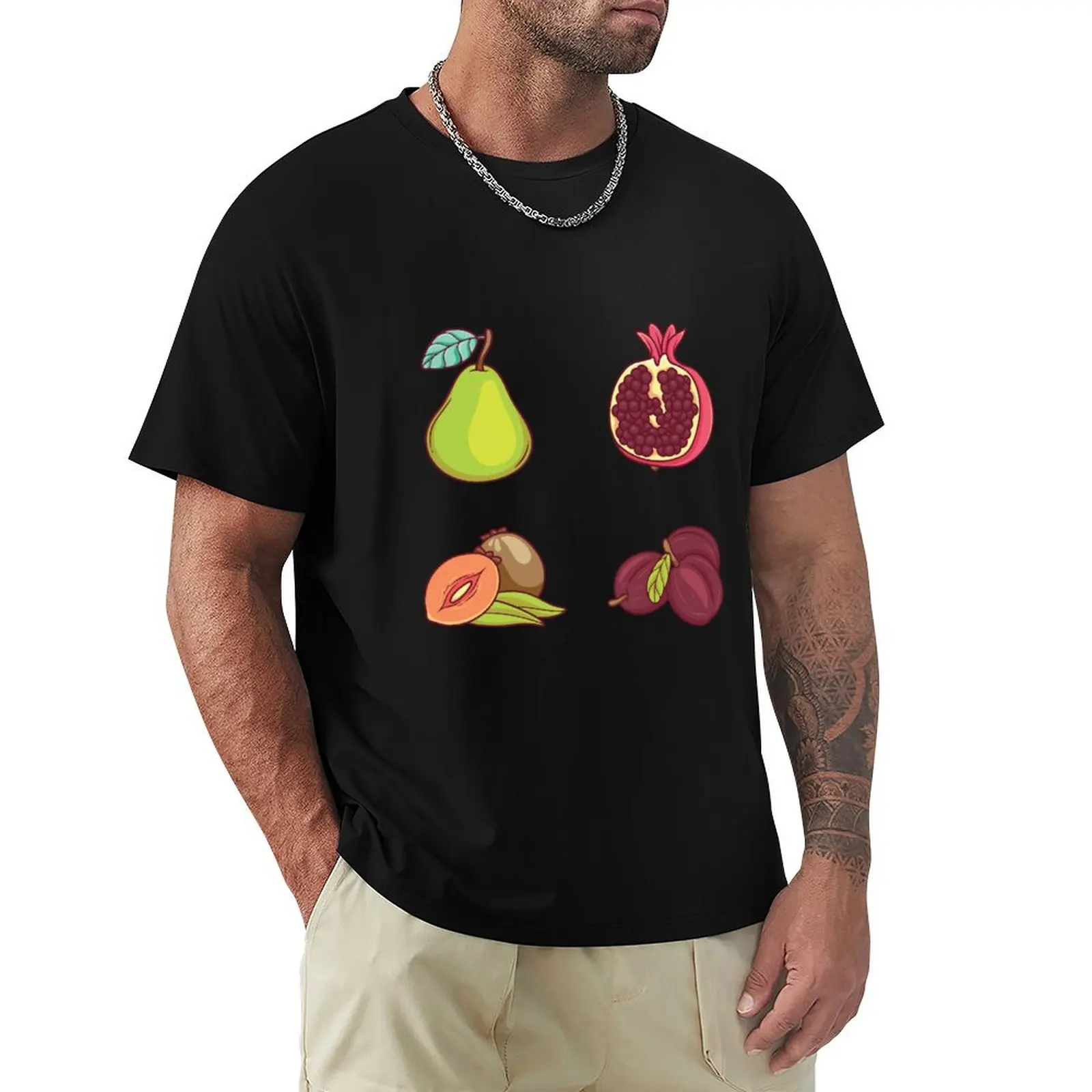 MIX FRUIT STICKER PACK T-Shirt Work Wear Short Sleeve T-Shirt