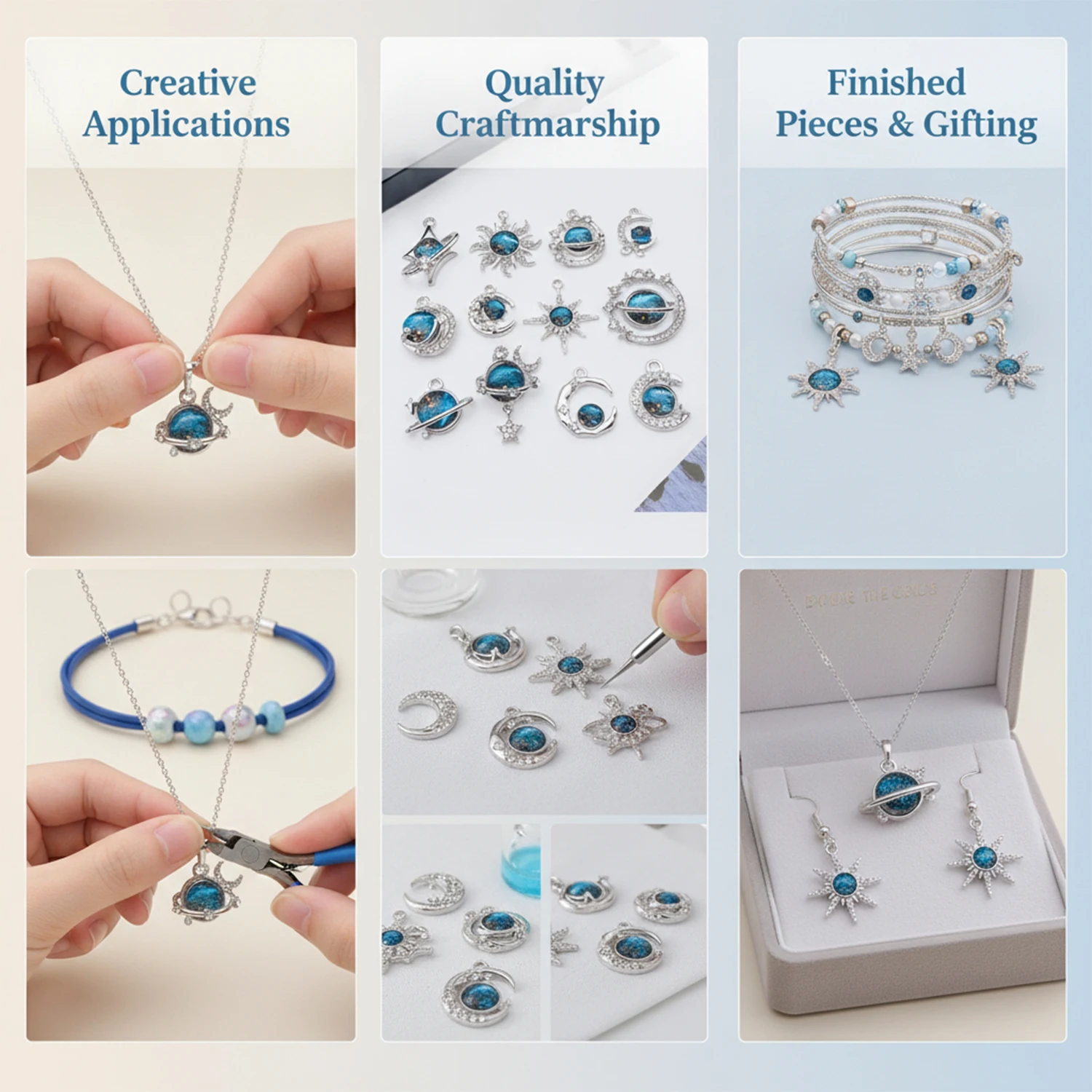 2/12 Piezas de Dijes de Crista - Moon Star Earrings reseña y precio
