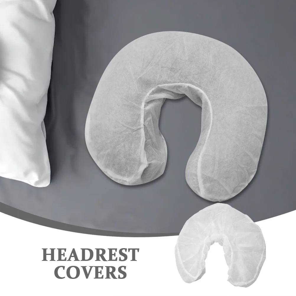 

50Pcs Non-Woven Disposable Pillowcase U Shaped Headrest Cover for Spa Acupuncture Clinics Latex Free Breathable