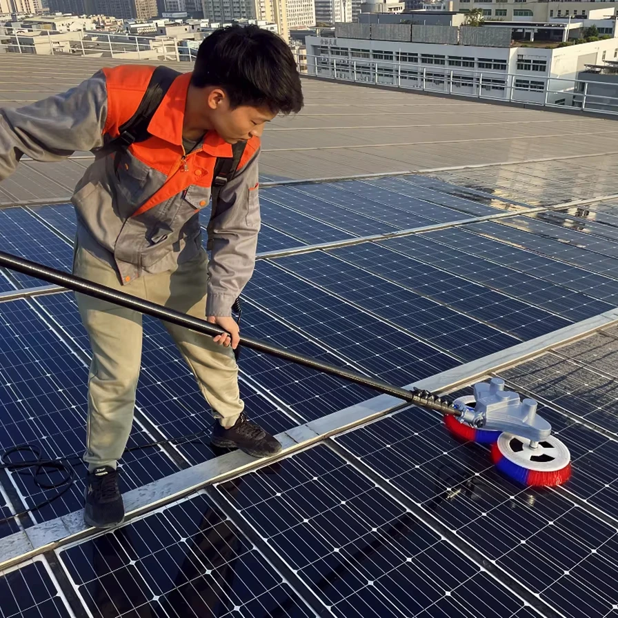 Multifit Solar Panel Cleaning Brush Kit 5.5m Carbon Fiber Telescope Rod Lightweight Solar Cleaning Machine For PV Panel Cleaning