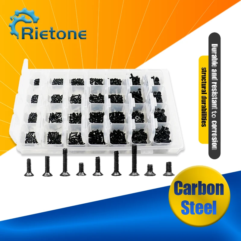 

840 шт., набор винтов с потайной головкой и крестообразным шлицем M1.2 M1.4 M1.6 M2 M2.5 M3, очки, компьютер, ноутбук, небольшой комплект мини-винтов