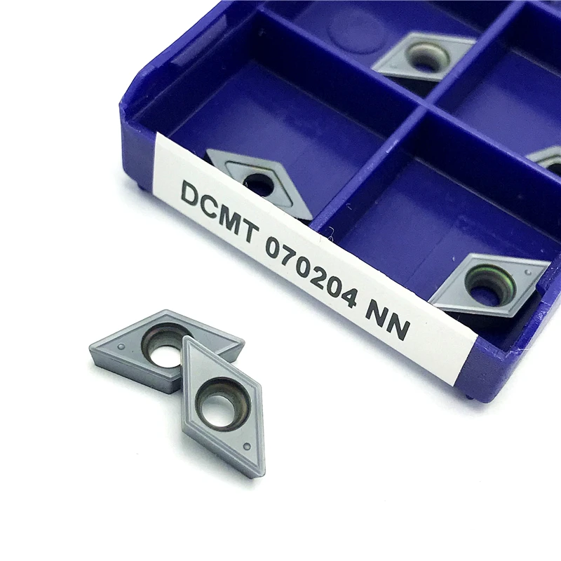 DCMT070204 NN LT10 كربيد إدراج الداخلية تحول أداة قطع معدنية أداة تحول إدراج التصنيع باستخدام الحاسب الآلي عالية الجودة PVD مخرطة أداة