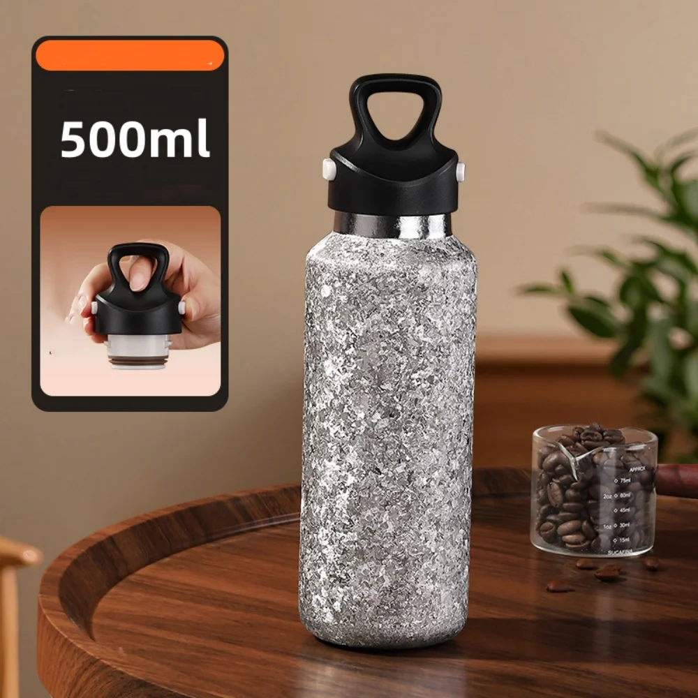 

Titanium Vaccum Insulated Water Bottle Tumbler One-Touch Open Travel Sports Camping Bottle Keep Drink Hot/Cold