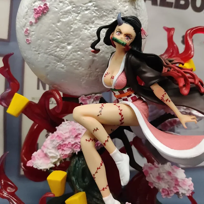 31cm LED light Anime Demon Slayer Kamado Nezuko Action Figure PVC Collection model home decoration decor birthday christmas gift - Image 6