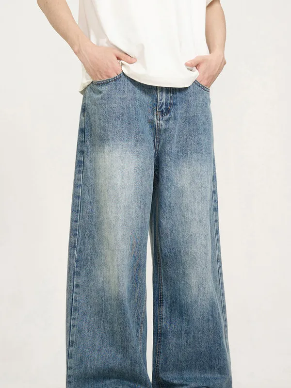 

Американские ретро джинсы Vibe Witorm, мужские утягивающие микро-расклешенные джинсы с прямыми штанинами, повседневные отбеленные джинсы с высокой талией...