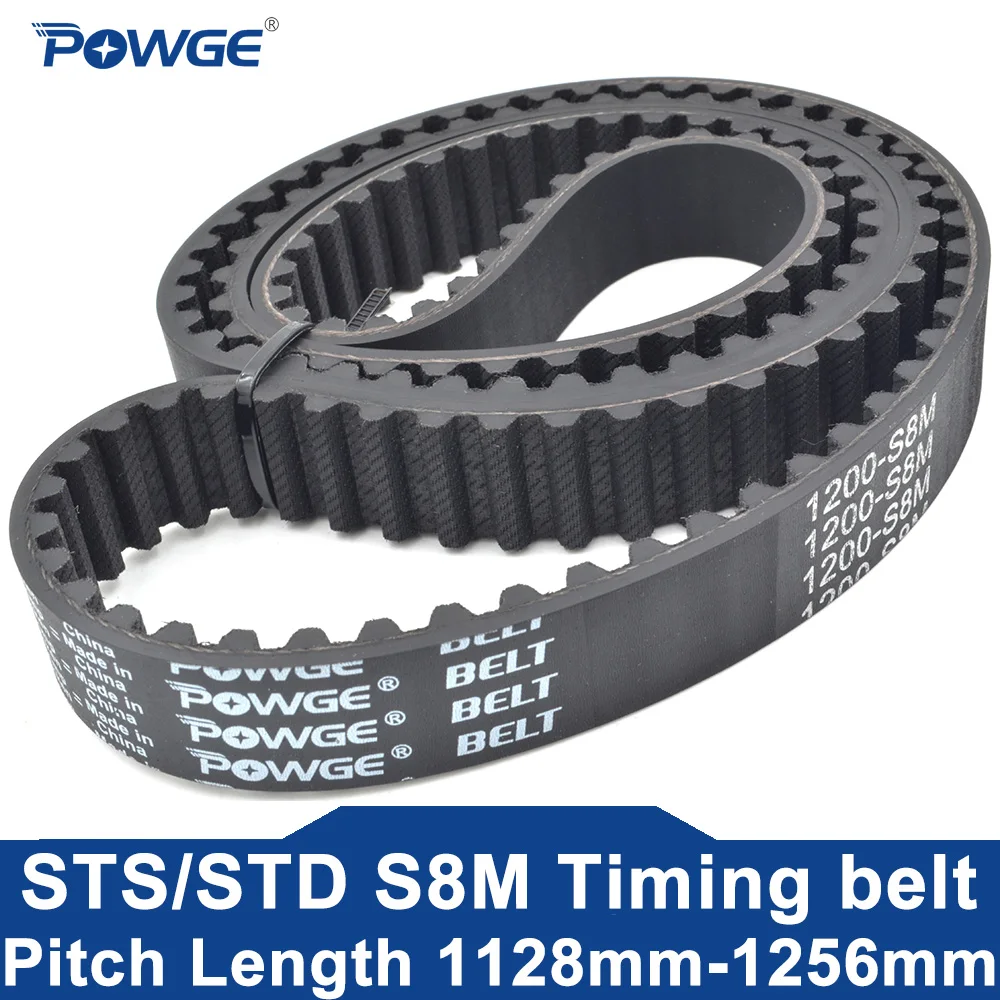 

POWGE STD S8M Timing belt Lp=1128 1136 1144 1152 1160 1168 1176 1184 1192 1200 1208 1216 1224 1240 1248 1256 Width 15-85 Rubber