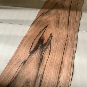 Mobilya ve DIY Ağaç İşleme için Doğal Abanoz Ahşap Kaplama, yaklaşık 30cm x 2,5m, 0,2mm Kalınlık, C/C