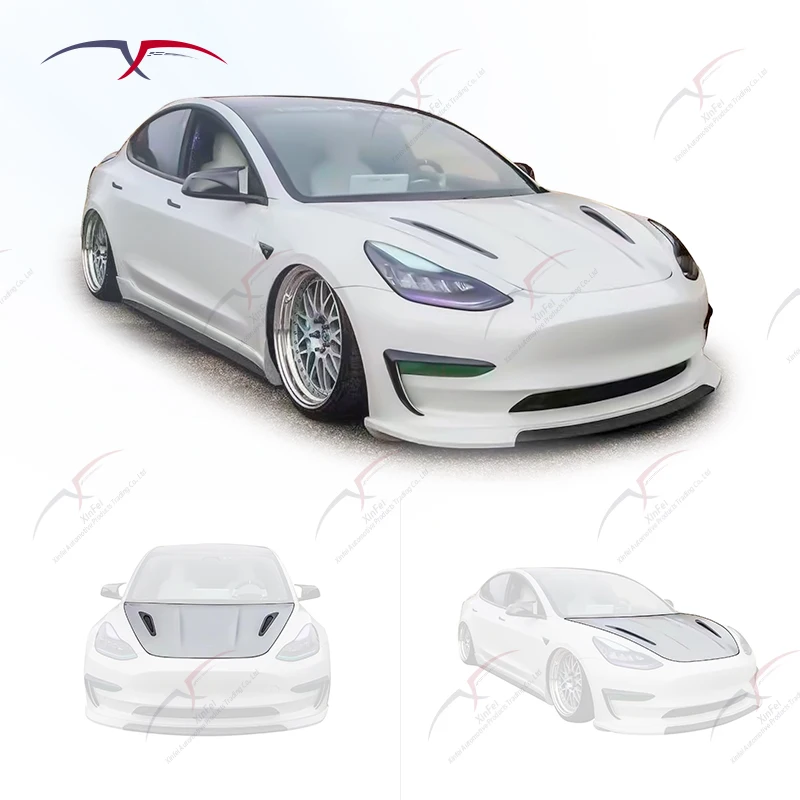 New Carbon Fiber up Engine Hood Modification for Model 3 for Car Models