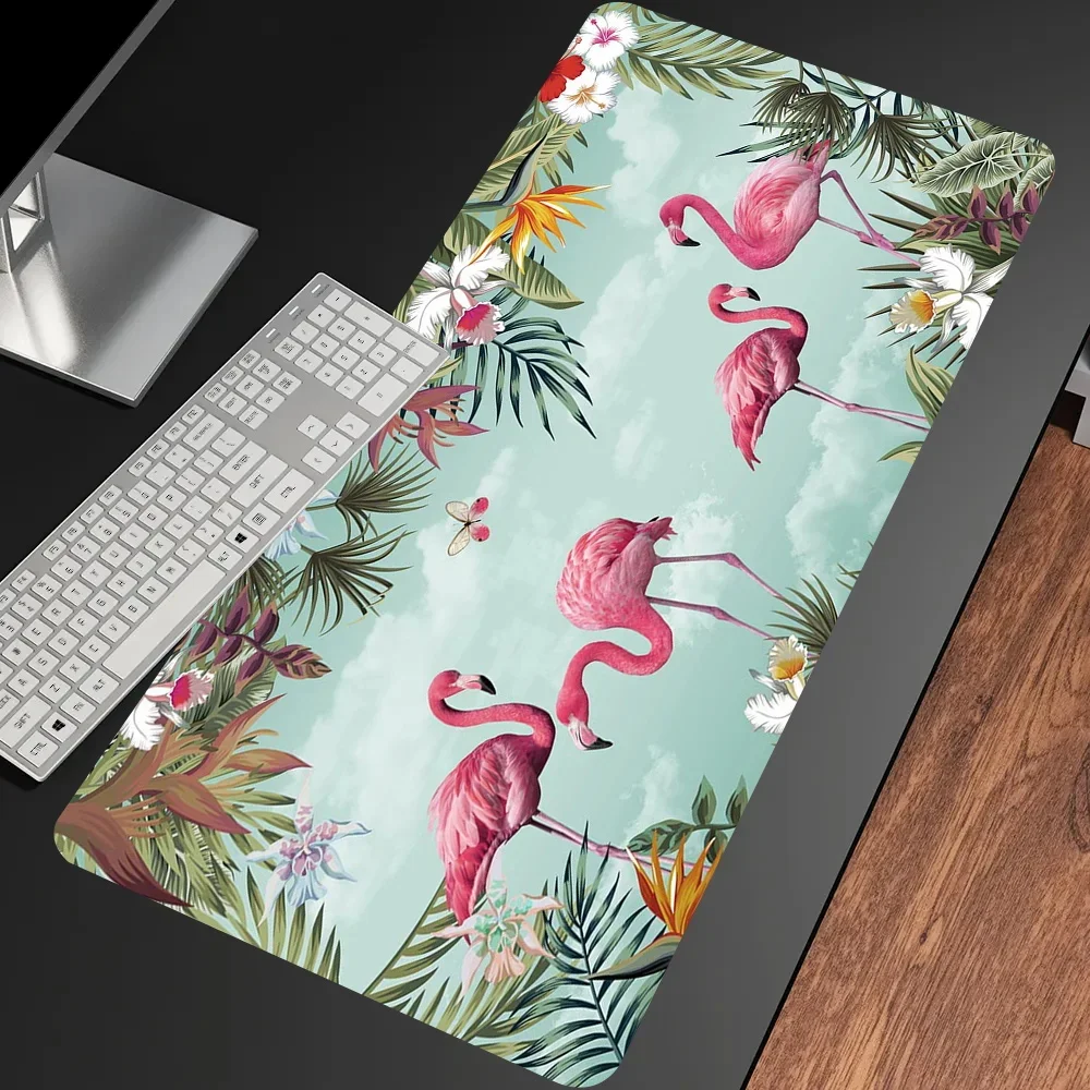 

Large Office Table Rubber Mat Cute Flamingo Mousepad Gaming Accessories Keyboard Deskmat Pc Gamer Cabinet Lock Edge Mousepad XL