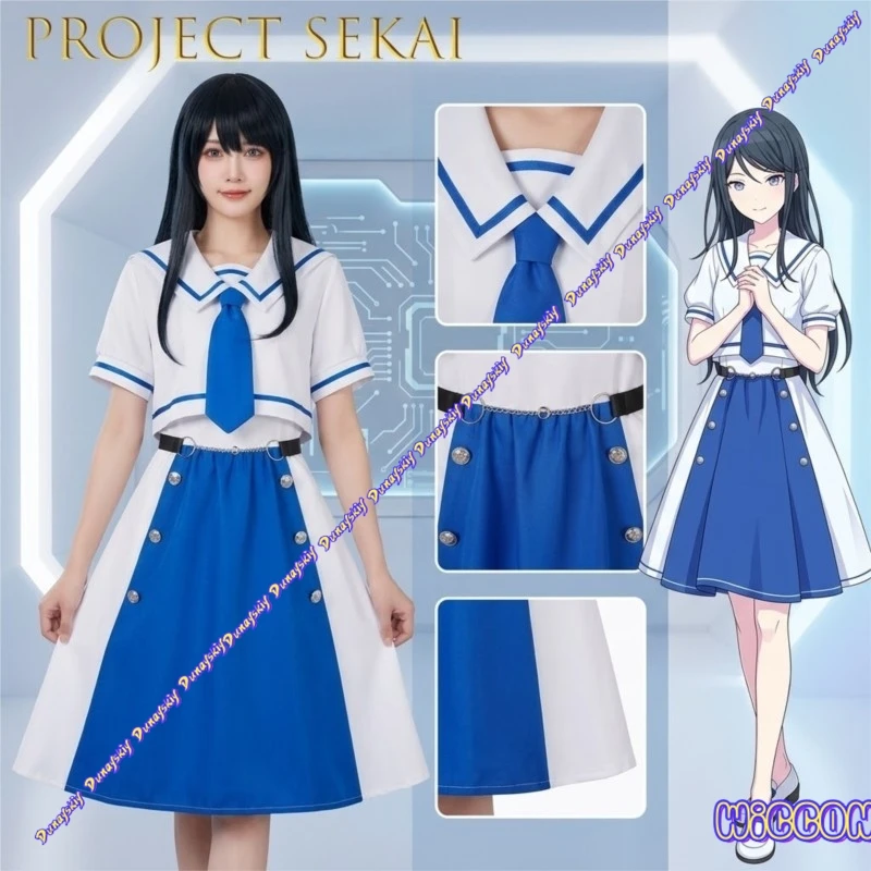 Disfraz de Cosplay Lolita de Project Sekai Colorful Stage, Mochizuki Honami, Tenma Saki, Hinomori Shiho, Conjunto para Fiesta de Halloween
