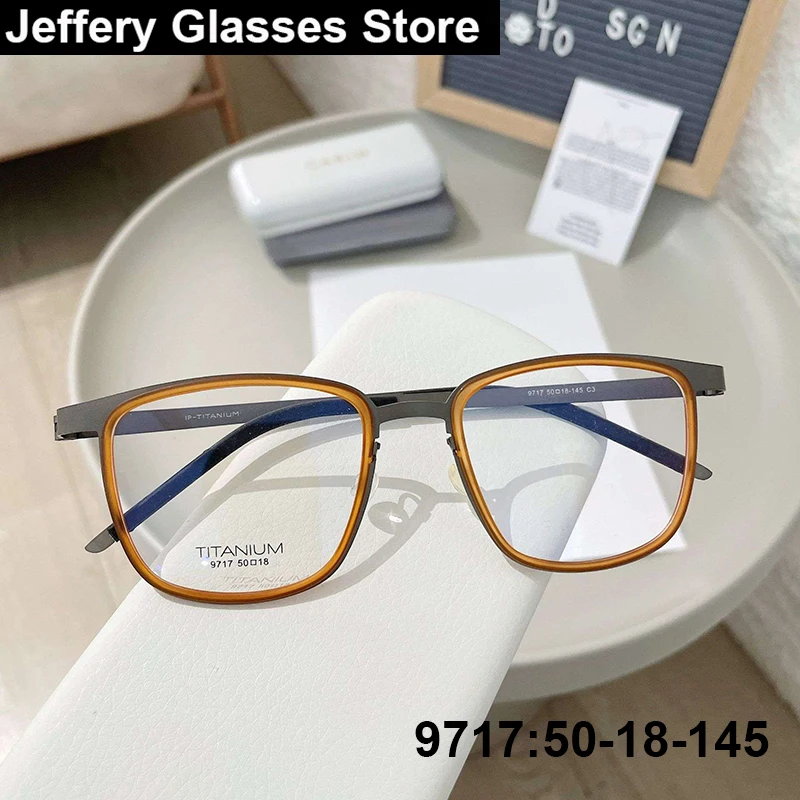 

Denmark Ultralight Square Glasses Frame 9717 Men Women Retro Screwless Handmade Eyeglasses Vintage Designer Eyewear óculos New