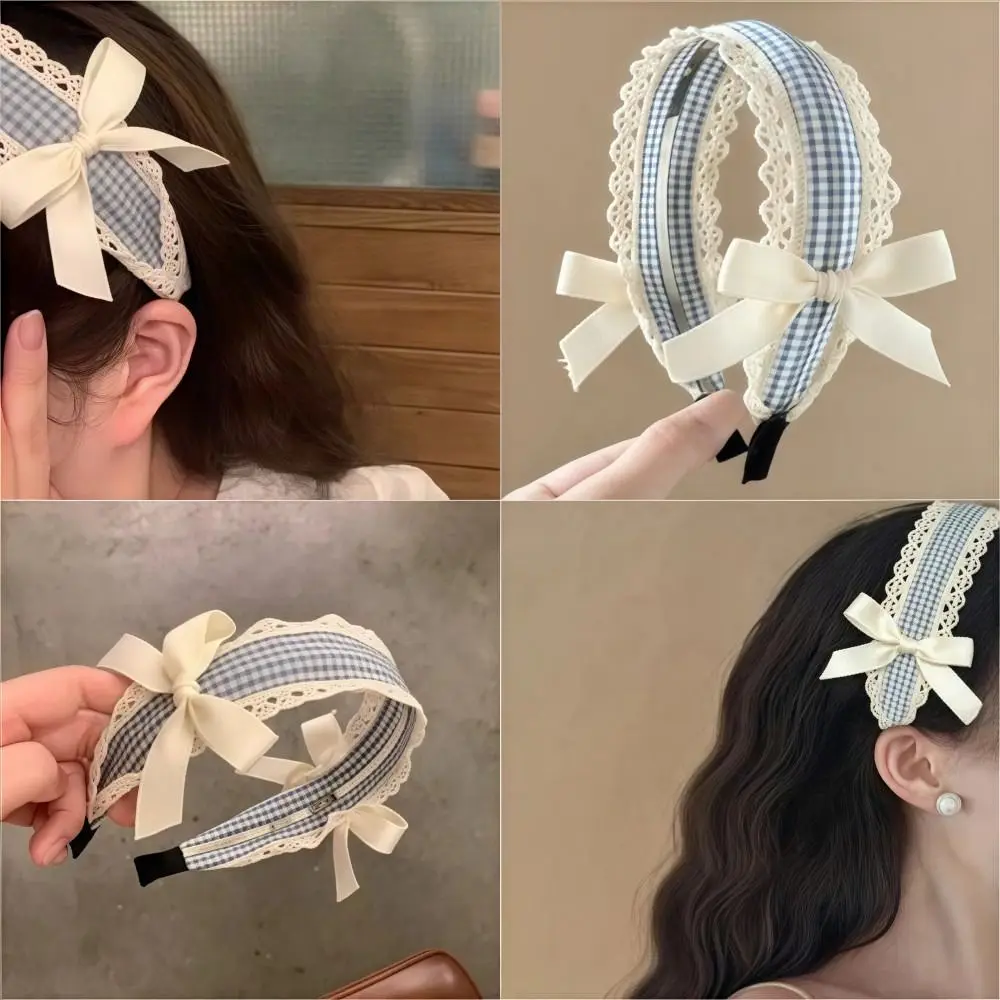 

Korean Fairy Elegant Lace Bow Headband Adjustable U Shape Hair Hoop Non-slip Fashion Headwear Women Girl Hair Accessory