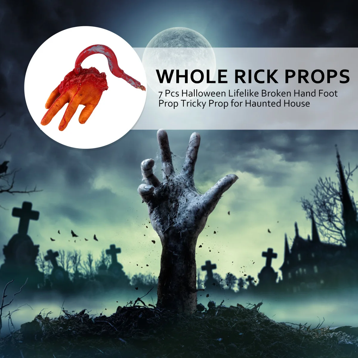 

7 Pcs Halloween Bones Craft Vintage Decor Banner Body Decoration Broken Foot Prop for Haunted House Tricky Props