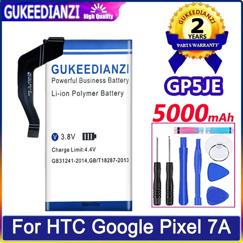 GUKEEDIANZI Battery GP5JE 5000mAh For HTC Google Pixel 7A Batteries