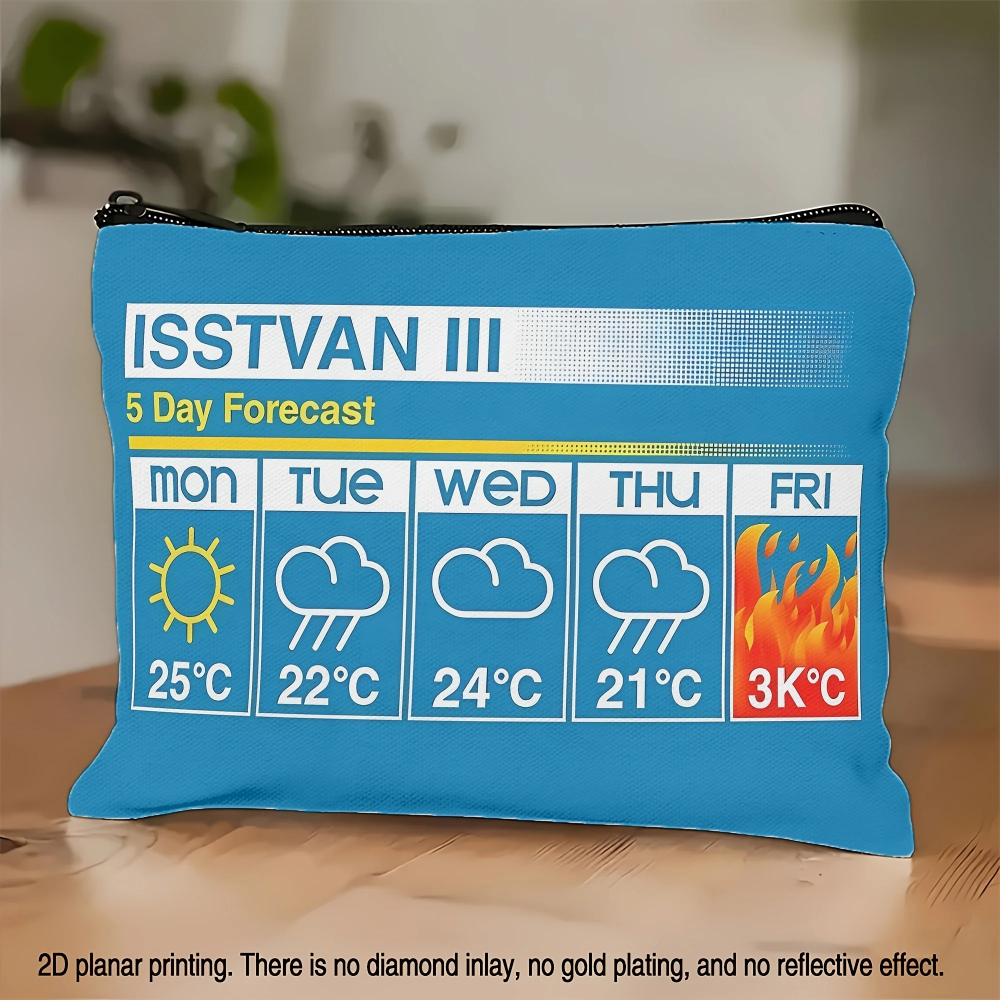 1 Piece Women's Reversible Weather-Forecasting Makeup Bag - Multifunctional Zipper Pouch for Women, Perfect Travel Zipper Storage Bag, Fun Birthday Gift