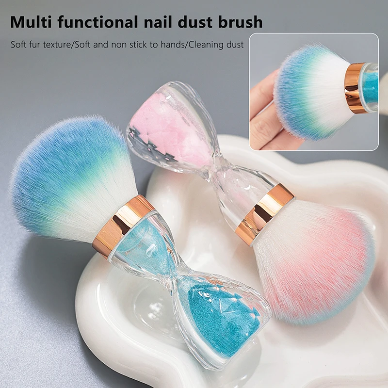 

1PCS Professionals Nails Art Brush Hourglass Style Dust Cleaning Make Up Brush Manicure Accessories Equipment Tools
