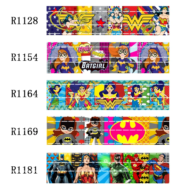 50 yard Cartoon character 7/8inch 1inch 1.5inch 2inch 3inch printed super hero grosgrain ribbon R1128