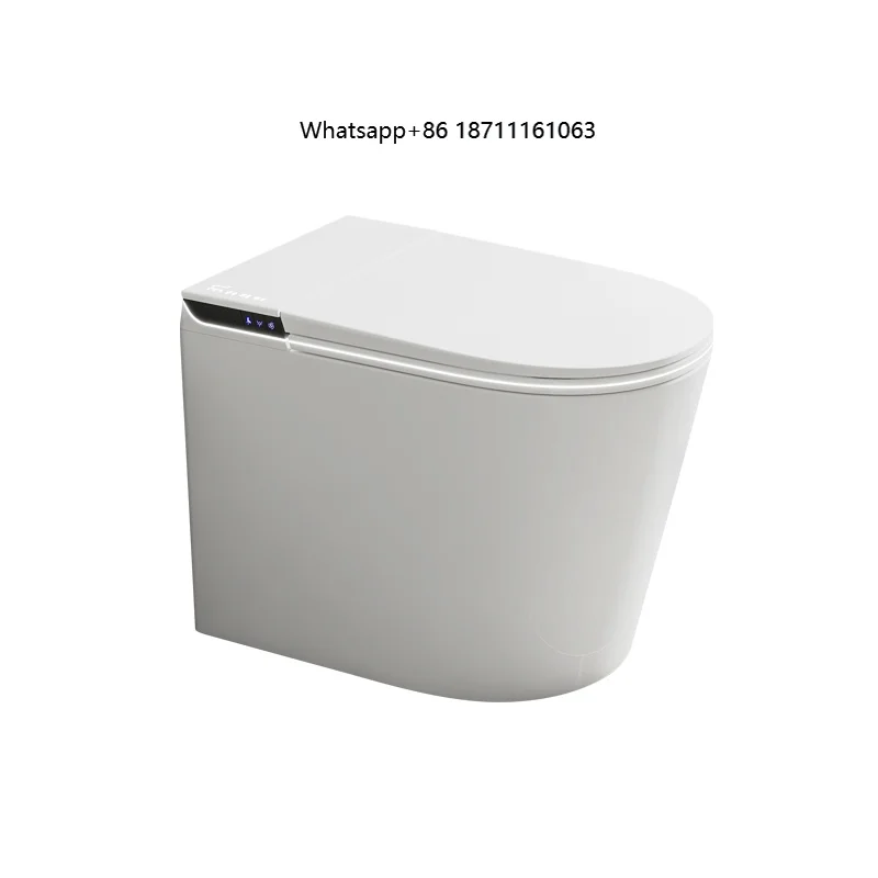 Modern Style Dual Flush Ceramic Seat Heated & Air-Drying Elongated S-Trap Remote Control Smart Toilet with Automated Water Tank