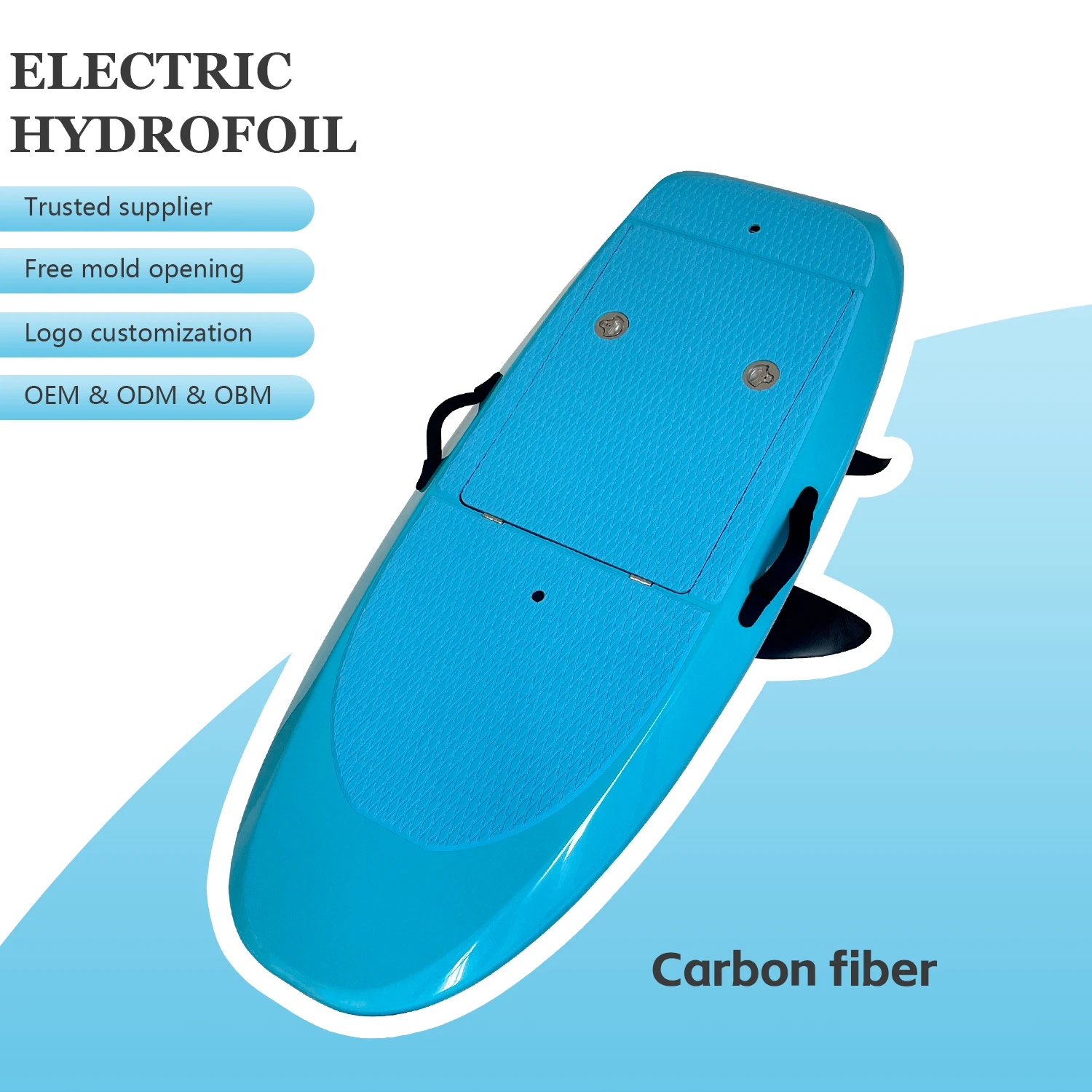 Image 4: Planche de surf électrique en Fiber de carbone, 168cm, feuille électronique bleue, puissance 6000W, batterie 58V 40AH, planche de surf électrique