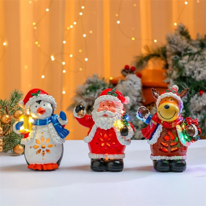 Musikalisch beleuchtete Weihnachtsfigur für und Thekendisplay Innenbereich, USB- oder Batteriebetrieb für saisonale – Detail 1