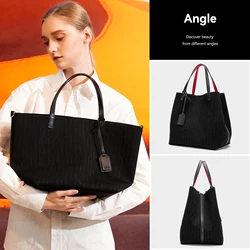 Classic Style Fashion Women's New Handbag Pure Colour Simple Exquisite Handmade Weaving Large Capacity Bucket Bag