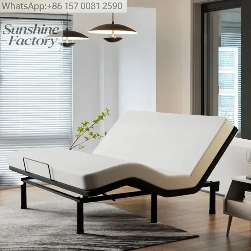 High Quality Electric Full-Size Modern Smart King Adjustable Bed Frame Wholesale Foldable Extendable for Hotel Apartment