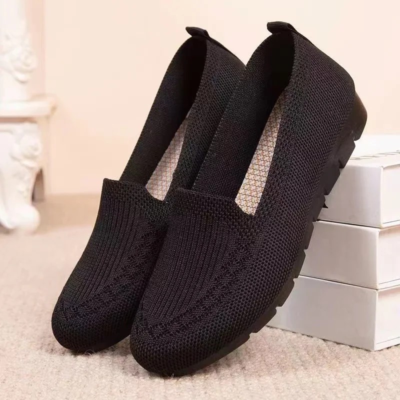 Women Flat Toe Knitted Ladies Office Shoes Comfortable Formal Shoes for Woman Female Ballet Flats Designer Sneakers