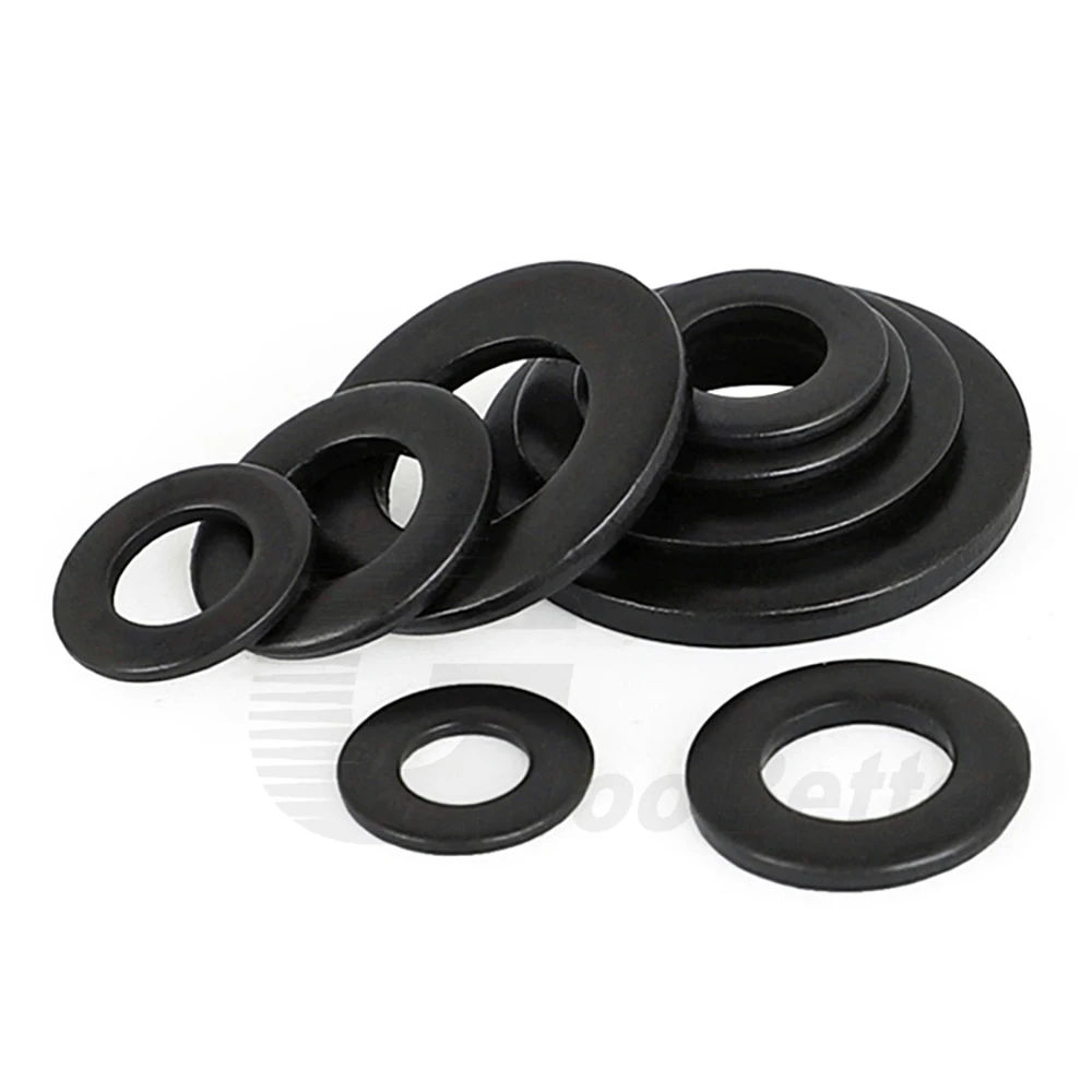 

Flat Washer M2 M2.5 M3 M4 M5 M6 M8 M10 M12 M14 M16 M18 M20 M22 M24 M27 M30 Grade 8 Black Large Flat Gasket Meson Plain Washers