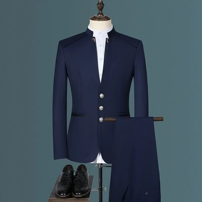 

Z208Versatile groom Zhongshan suit jacket casual spring and autumn retro groomsmen trend