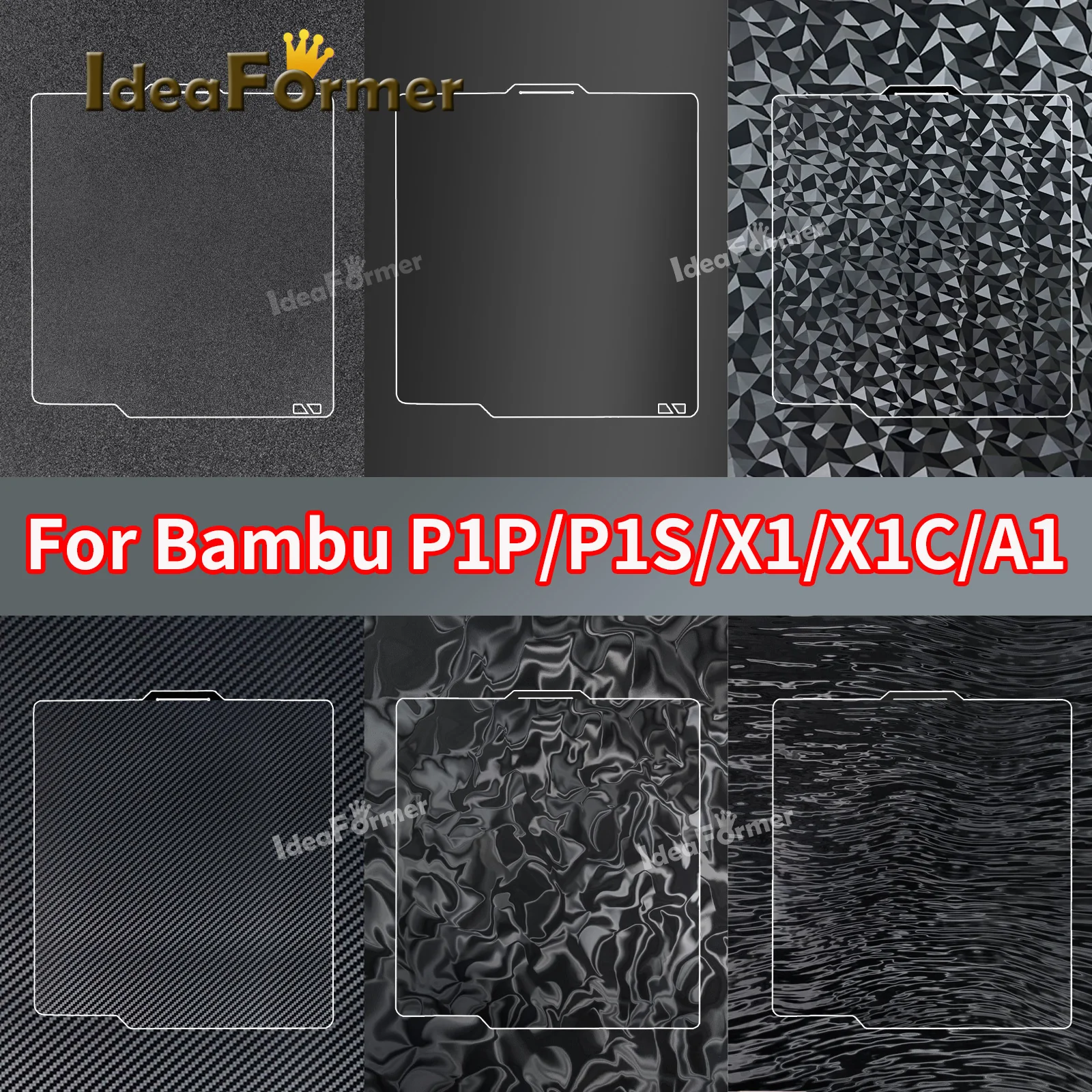 

Пластина для сборки Bambulab 257x257, гладкая текстурированная PEI PEO для Bambulab A1 Bambulabs P1s X1c, двухсторонний пружинный стальной лист