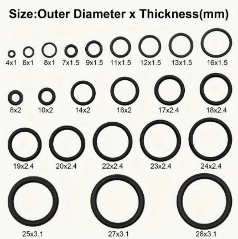 1540Pcs O Ring Kit for Auto Engines Car Air Condition Faucet Plumbing Water Fitting Seal Leak Repair O-rings Gaskets