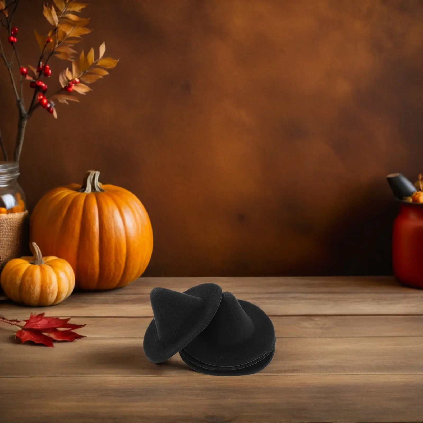

4Pcs 10Cm Black Mini Witch Hats for Halloween Decor DIY Crafts Party Supplies Dollhouse Miniatures Cake Topper Wine Bottle Decor