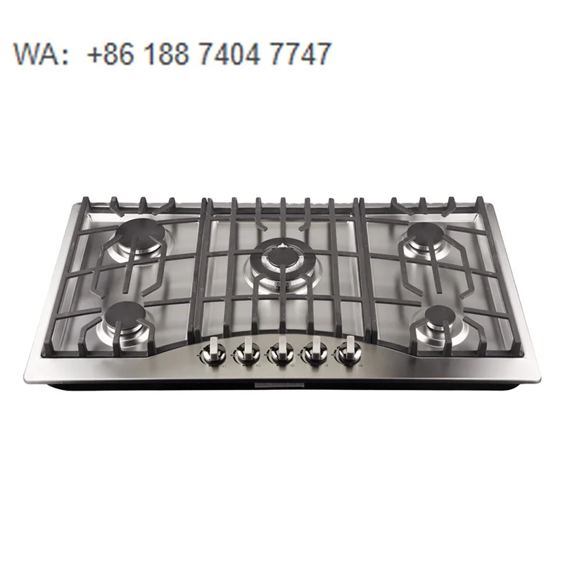 

5 Burner Embedded Gas Cooker, Auto Ignition, Overheat Protection, Safe & Efficient for Daily Cooking