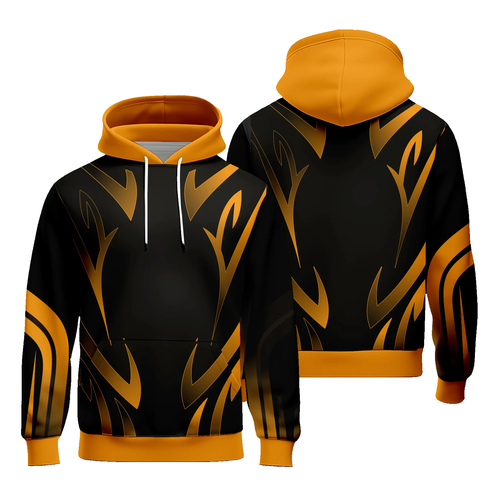 Mens Hoodies E-sports Sweatshirt Gradient Color Long Sleeve Casual Sports Hoodie with Pockets Team Training Uniform Unisex