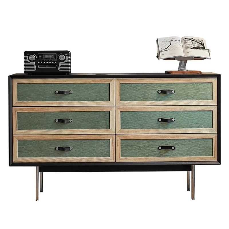 

Medieval Qingdai solid wood six-chest cabinet, retro bedroom bedside locker