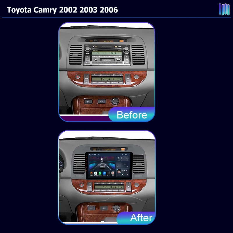 AI VOICE Android Car Radio Multimedia player for Toyota Camry 2002 2003 2006 stereo GPS Navigation Stereo Screen Video Tape