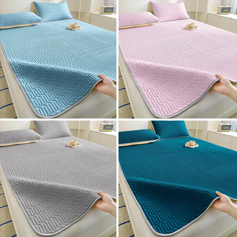 

Latex Summer Mat Kit Cooling Feel Bed Pad and Pillowcase Cold Sleeping Bed Mat for Summer Breathable Folding Cool Mat