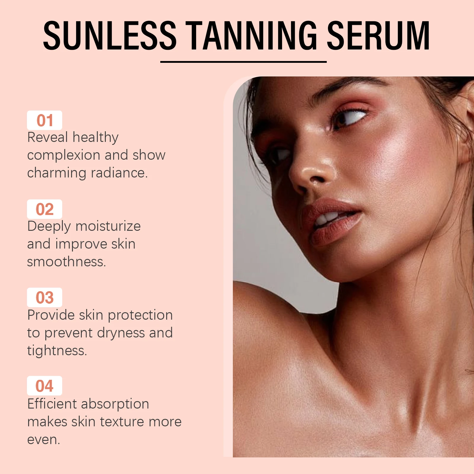 Herbal Sunless Tanning Essence Promote Melanin Production Natural Bronzer Moisturizer Against Sunburn Self Tanner Drops Liquid