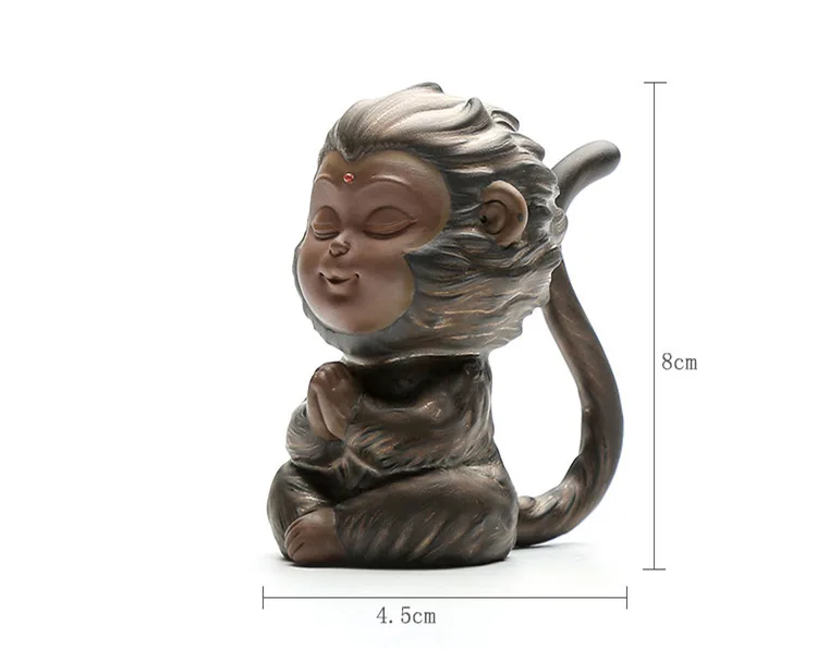 Newly Listed Home Decoration Yixing Zisha Tea Pet Monkey Sunwukong Animal Small